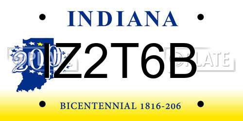 IZ2T6B Indiana License Plate