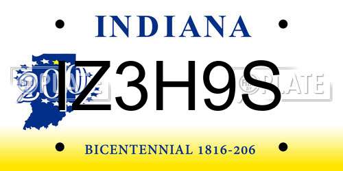 IZ3H9S Indiana License Plate