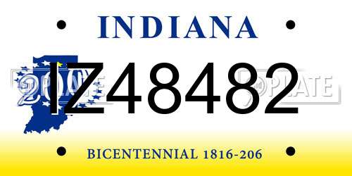 IZ48482 Indiana License Plate