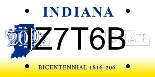IZ7T6B Indiana License Plate