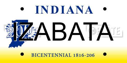 IZABATA Indiana License Plate