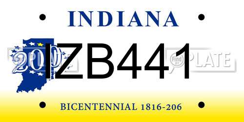 IZB441 Indiana License Plate