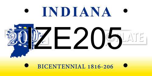 IZE205 Indiana License Plate