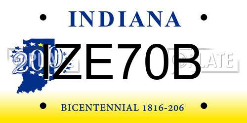 IZE70B Indiana License Plate