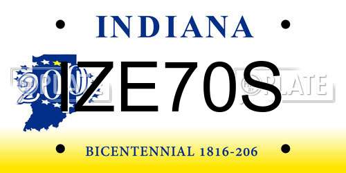 IZE70S Indiana License Plate