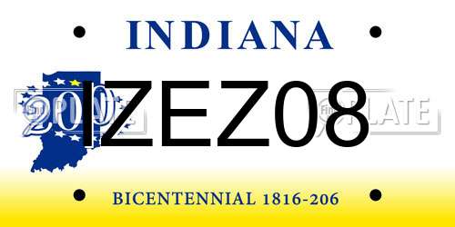 IZEZ08 Indiana License Plate