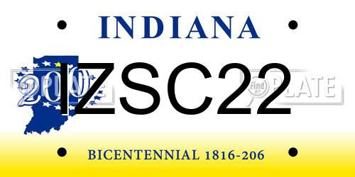 IZSC22 Indiana License Plate