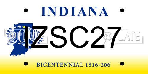 IZSC27 Indiana License Plate