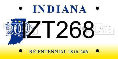 IZT268 Indiana License Plate