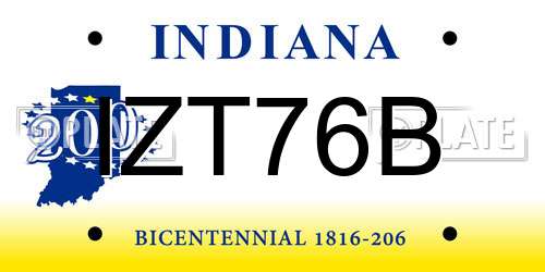 IZT76B Indiana License Plate
