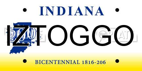 IZTOGGO Indiana License Plate