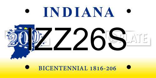 IZZ26S Indiana License Plate