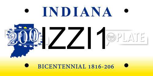IZZI1 Indiana License Plate