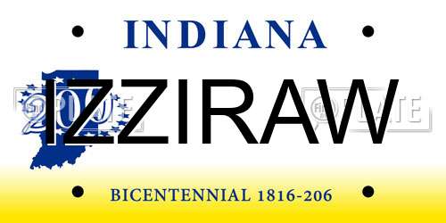 IZZIRAW Indiana License Plate