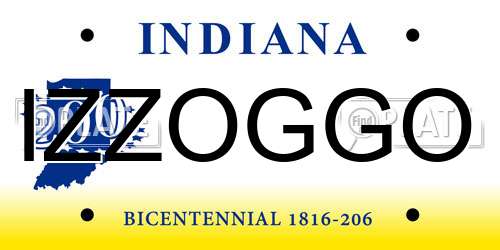 IZZOGGO Indiana License Plate