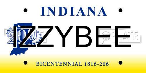 IZZYBEE Indiana License Plate