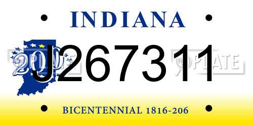 J267311 Indiana License Plate