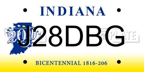 J28DBG Indiana License Plate