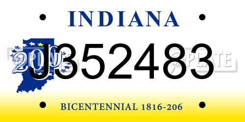 J352483 Indiana License Plate