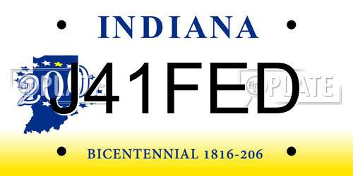 J41FED Indiana License Plate