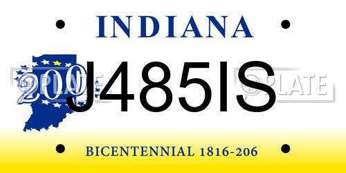 J485IS Indiana License Plate