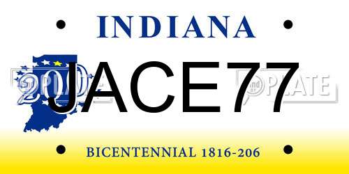 JACE77 Indiana License Plate