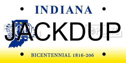 JACKDUP Indiana License Plate