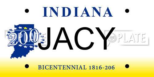JACY Indiana License Plate