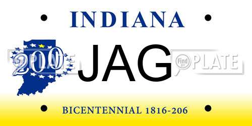 JAG Indiana License Plate