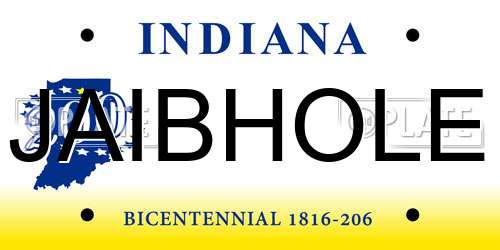 JAIBHOLE Indiana License Plate