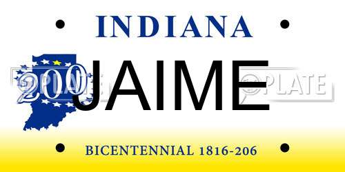 JAIME Indiana License Plate