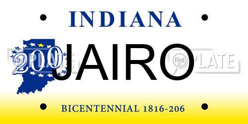 JAIRO Indiana License Plate