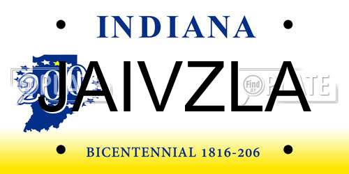 JAIVZLA Indiana License Plate