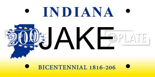 JAKE Indiana License Plate