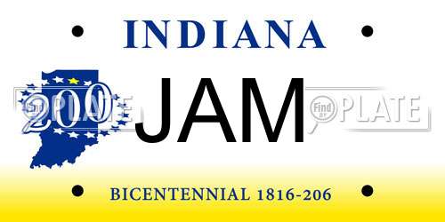 JAM Indiana License Plate