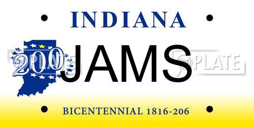 JAMS Indiana License Plate