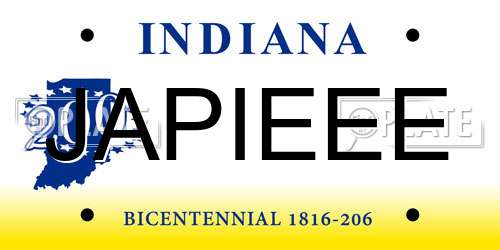 JAPIEEE Indiana License Plate