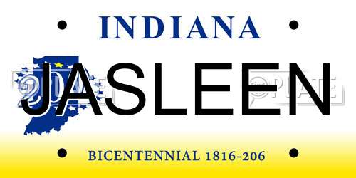 JASLEEN Indiana License Plate