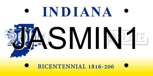 JASMIN1 Indiana License Plate