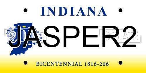 JASPER2 Indiana License Plate