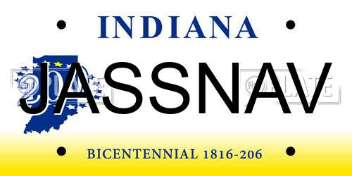 JASSNAV Indiana License Plate