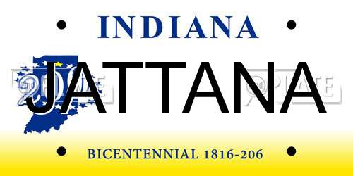 JATTANA Indiana License Plate