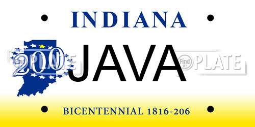 JAVA Indiana License Plate