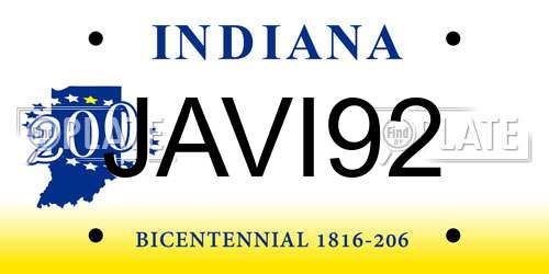 JAVI92 Indiana License Plate