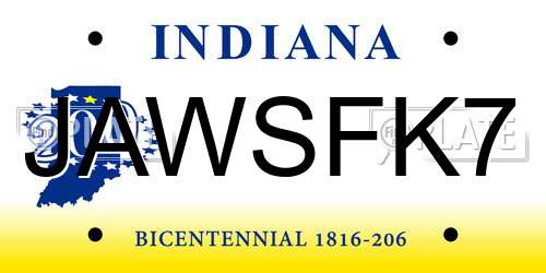 JAWSFK7 Indiana License Plate