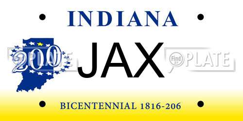 JAX Indiana License Plate