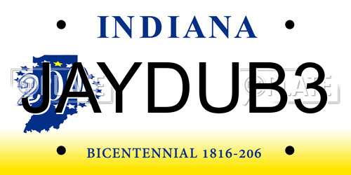 JAYDUB3 Indiana License Plate