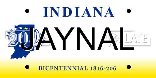 JAYNAL Indiana License Plate
