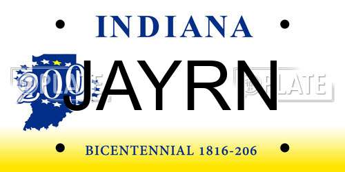 JAYRN Indiana License Plate