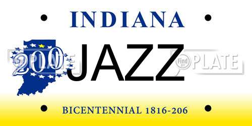 JAZZ Indiana License Plate